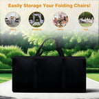 Folding Chair Storage Bag Heavy Duty Large 40.5" L x 12.5" W x 20" H Plastic Foldable Chair Carry Bag with Sturdy Zipper & Handle Waterproof Fold Up Chair Cover for Indoor Outdoor