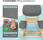 Giantex Kneeling Chair, Wood Posture Chair, Max Load 330 Lbs, Rocking Knee Chair with Soft Cushion, Natural Relief for Back, Shoulder or Neck Pain, Ergonomic Kneeling Chair for Office Home