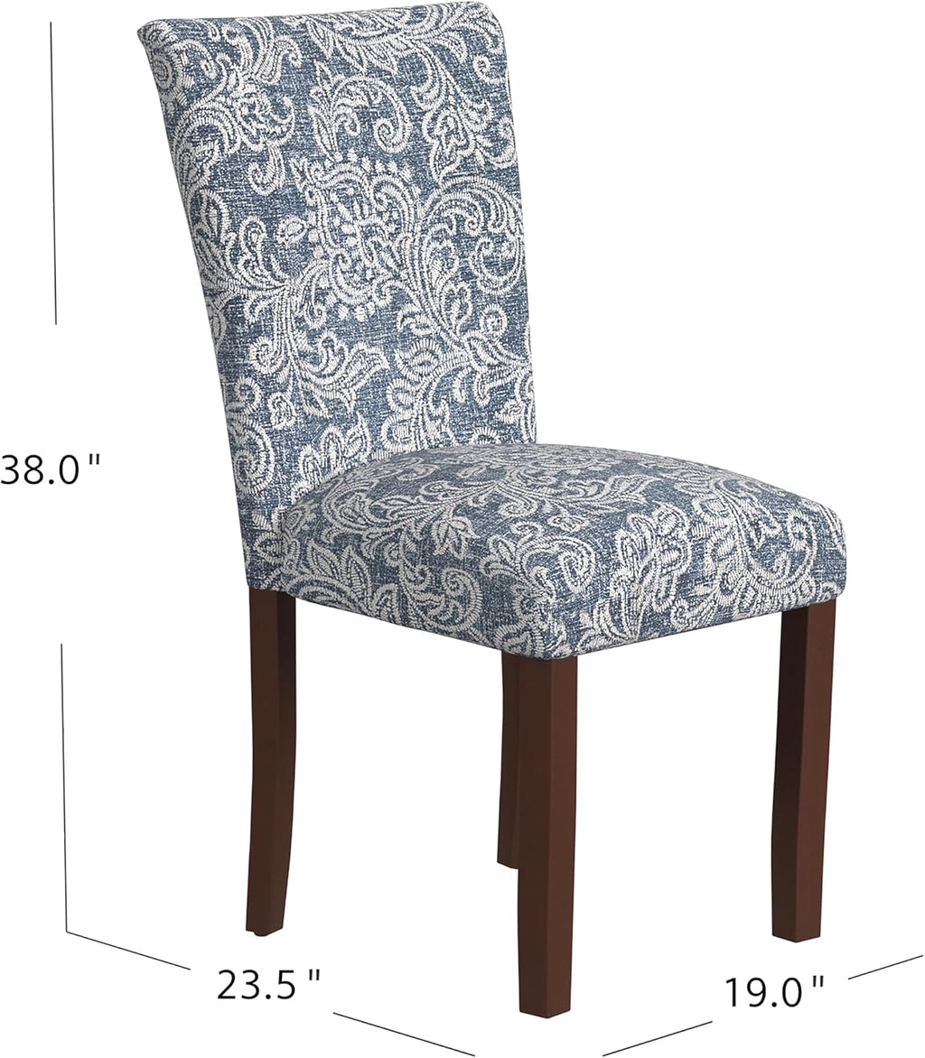 HomePop Classic Parsons Dining Chair -Denim Jacobean Print (Set of 2)