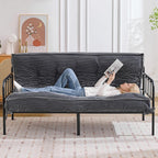 Futon Mattress Full Size 8",Foldable Futon Sofa Couch Bed,Floor Mattress Thick High Density Shredded Foam(Frame Not Included),Medium Firm Japanese Style Sleeping Pad for Guest Bedroom Living,DarkGrey