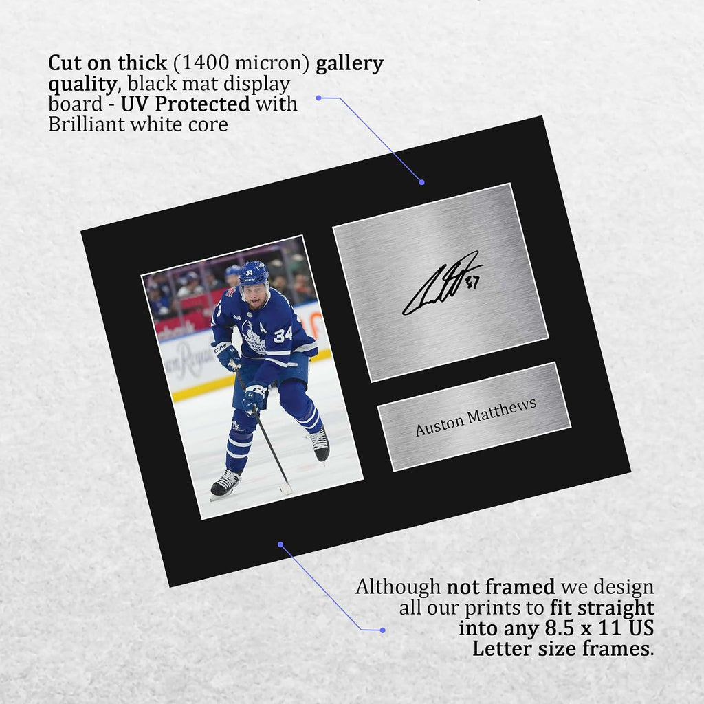HWC Trading Auston Matthews Toronto Maple Leafs Gifts Printed Signed Autograph Picture for Ice Hockey Fans - US Letter (ID-007389)