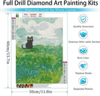 Adult Diamond Art Painting Kits-Black Cats Diamond Art Kits for Adults,5D Diamond Painting Kits,Full Round Diamond Arts Diamond Art Kits,Craft Home Wall Art Deco-12x16inches