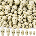 Vellibring 150 PCS Halloween Mini Skull Heads Decoration, Plastic Miniature Decorative Skulls Halloween DIY Resin Skeleton Head Figurines for Halloween Vase Filler Trick Party Table Decor