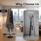 Modern Metal Coat Rack with Sturdy Natural Marble Base for Coat, Jacket, Hat, Cloths, Bags - Freestanding Coat Stand with 12 Hooks & Umbrella Holder for Entryway, Hallway, Corner, Office