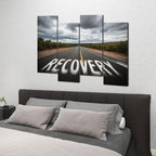 4 Pcs Canvas Wall Art Recovery sign Photo Prints Realism Stretched and Framed Artworks Modern Wall Decor for Living Room Bedroom Office