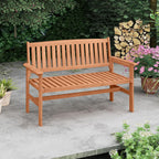 Tangkula Wooden Garden Bench, 2-Person Patio Loveseat with Slatted Backrest and Comfortable Armrests, Outdoor Bench for Porch, Backyard and Park, 530 lbs Weight Capacity