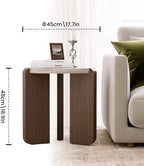 SUNBURY Side Table, Small Round End Table with 3 Legs, Nightstand for Small Spaces, Accent Table with Faux Marble Tabletopn for Living Room, Bedroom