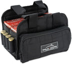 Wild Hare Shooting Gear 4 Box Carrier Durable & Water Resistant - Large Side Accessories Pocket - Black
