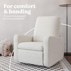 Graco Teddi Power Recliner Swivel Glider, Electronic Power Recline, Oeko-TEX 100 Certified, USB-A & USB-C Charger, Premium Cushioning & Comfort – (Ivory Boucle)