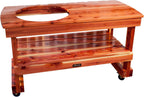 JJGeorge Long Table for Large Big Green Egg – Includes Table Cover