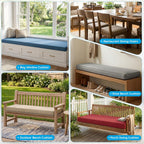 Custom Size Bench Cushion, Made-to-Measure Indoor/Outdoor Seat Cushion – Waterproof & Breathable, High-Density Foam, Removable Washable Cover for Window Seat, Patio, Entryway