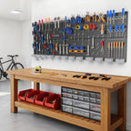 TORACK Garage Tools Organizer Boards Kit with Hooks, Wall Mount Tool Storage Pegboard Modular Peg Boards with Pegs(Black)