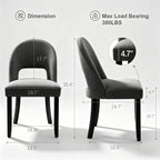 Dining Chairs Set of 4, Modern Farmhouse Upholstered Kitchen Chairs, Wooden Dining Room Chairs with Grey Linen Fabric