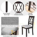 Merax Farmhouse Wooden Dining Set of 3, 45.6 inch Extendable Kitchen Table with Drop Leaf, 2 Chairs with Backrest for Small Space, Easy Assemble Espresso