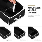 ZOBER Gift Wrapping Paper Organizer Storage - 40" Gift Wrap Storage Containers with Interior Pockets for Bows, Tags & Ribbons - Wrapping Paper Holder, 600D Oxford, Fits 24 Standard Rolls, Black/White