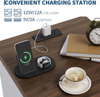 Garvee Farmhouse Nightstand with Charging Station, Set of 2 Modern Bedside End Table with 2 Drawers, USB Ports & Outlets, White Accent Table for Bedroom & Living Room, 18.11" w