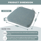 Battilo Chair Cushions for Dining Chairs, Waterproof Kitchen Chair Pads with Non-Slip Backing and Ties, Seat Cushions with Machine Washable Removable Cover, 16"x16"x2", Set of 4, Grayish Blue