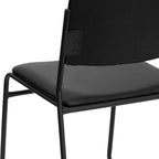 EMMA + OLIVER 500 lb. Capacity High Density Black Vinyl Stacking Chair