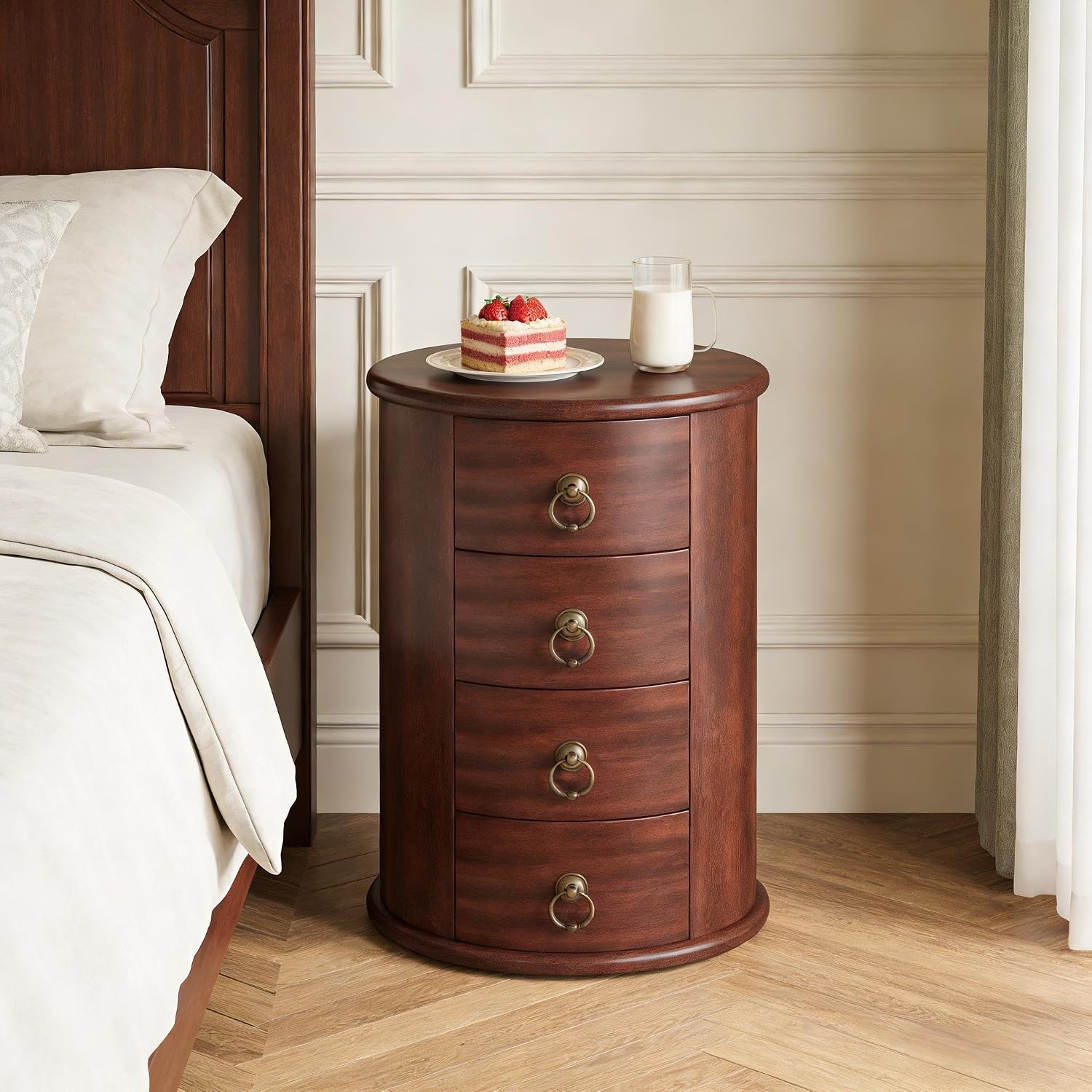 Wood Bedside Table,Side Table,Round End Table FJ484