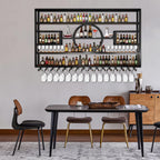 126in Wine Rack Wall Mounted, Large Capacity Hanging Wine Bottles Display Shelf with Glasses Holder, 4 Tier Industrial Bar Liquor Storage Shelves for Home Bar Kitchen,Living Room (Black, 126in)