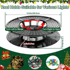 Christmas Light Storage Bag - Tear Proof 600D Oxford Fabric/Internal PVC Material with Reinforced Handles - With 4 Reels Stores up to 500 Ft Holiday Mini Christmas Tree Lights & Extension Cords,Green