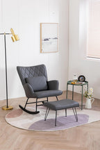 Bonrcea Nursery Rocking Chair, Glider Chair,Rocking Accent Chair with Lumbar Pillow and Ottoman for Nursery/Living Room/Bedroom