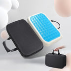 Gel Memory Foam Seat Cushion with Washable Cover Non-Slip Thick Chair Cushion with Portable Handle & Storage Pocket Adjustable Chair Pad for Long Sitting (Black)