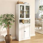Havemies Modern White Metal Pantry Cabinet - 72" Freestanding Multifunctional Storage for Decluttering Kitchen, Pantry, Bathroom & Laundry Room