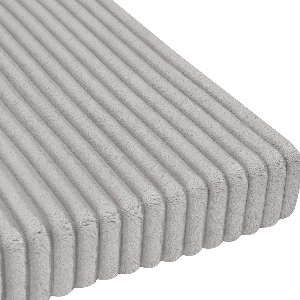 Custom Window Seat Cushion Plush Striped Velvet Thick Fluffy Fuzzy Bench Seating Foam Cushion for Indoor Furniture, Mudroom, Reading Breakfast Nook, Non Slip Bottom, Same Fabric as Corduroy Couch Sofa