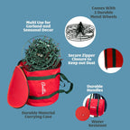 Christmas Light Storage Reel 3 Pack w Zippered Carrying Bag Case- 12" XL Heavy Duty Metal Construction for Xmas Holiday Tree Lights, Wind up Extension Cords, Garland- Holiday Decoration Organizer