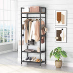Tribesigns Small Heavy Duty Clothes Rack Set of 10 with Shelf and Hanging Rod, Freestanding Closet Organizer, Industrial Hall Tree Garments Rack for Small Space,Bedroom,27'' W X 69'' H, 10 pcs