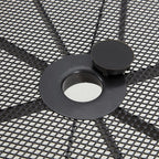 AECOJOY Outdoor Patio Dinning Table for 6, 51"x31" Rectangular Metal Steel Patio Outdoors Tables with 1.73" Umbrella Hole All Weather-Resistant for Lawn Backyard Garden, Porch Dark Grey