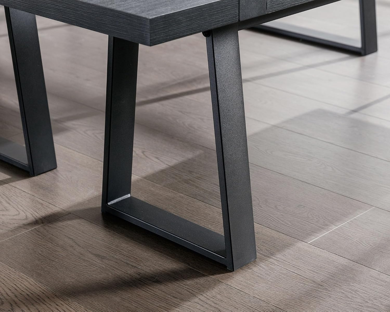 VESCASA 60" Wood Dining Bench with Black Metal Legs for Dining Room, Kitchen, Black