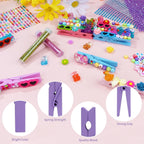 100 Set Cheer Pins Spirit Clips Cheerleader Wooden Clothes Pins for Backpack DIY Cheer Pin Decorations Cheer Gift Bulk for Team with Resin Animal Bow Eyeglass Flower Sticker (100, Cheer Set)