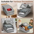 2 PCS Stackable Hat Storage for Baseball Caps, Large Hat Organizer with transparent window, Holds up to 30 Caps Hat Organizer (Gray and white)