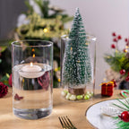 UPBUD 6 Inch Glass Cylinder Vases for Centerpieces | 12Pcs Clear Small Flower Vase for Wedding Decorations, Floating Candle Vases in Bulk, Hurricane Candle Holders for Table, Home Décor