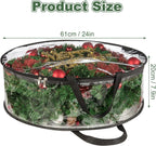 4 PCS Clear Wreath Storage Bag, 24x8 Inch Christmas Wreath Storage Container, Heavy Duty PVC Wreath Protector with Handle for Xmas Holiday Seasonal Wreath Garland (Black)