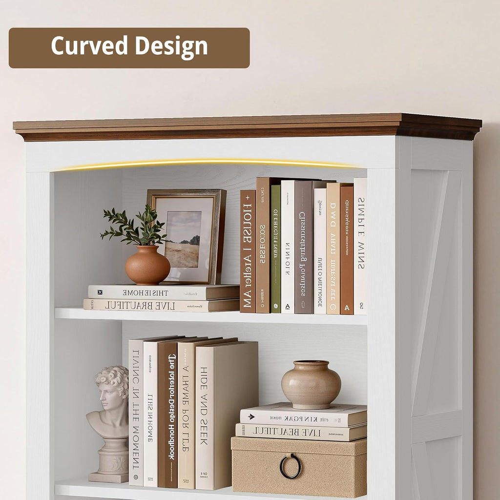 IRONCK 43" Tall Bookcase, 3 Tier Bookshelf with Thick Open Storage Shelf, 33in Wide Floor Standing Book Shelf for Home Office, Living Room, Bedroom, White