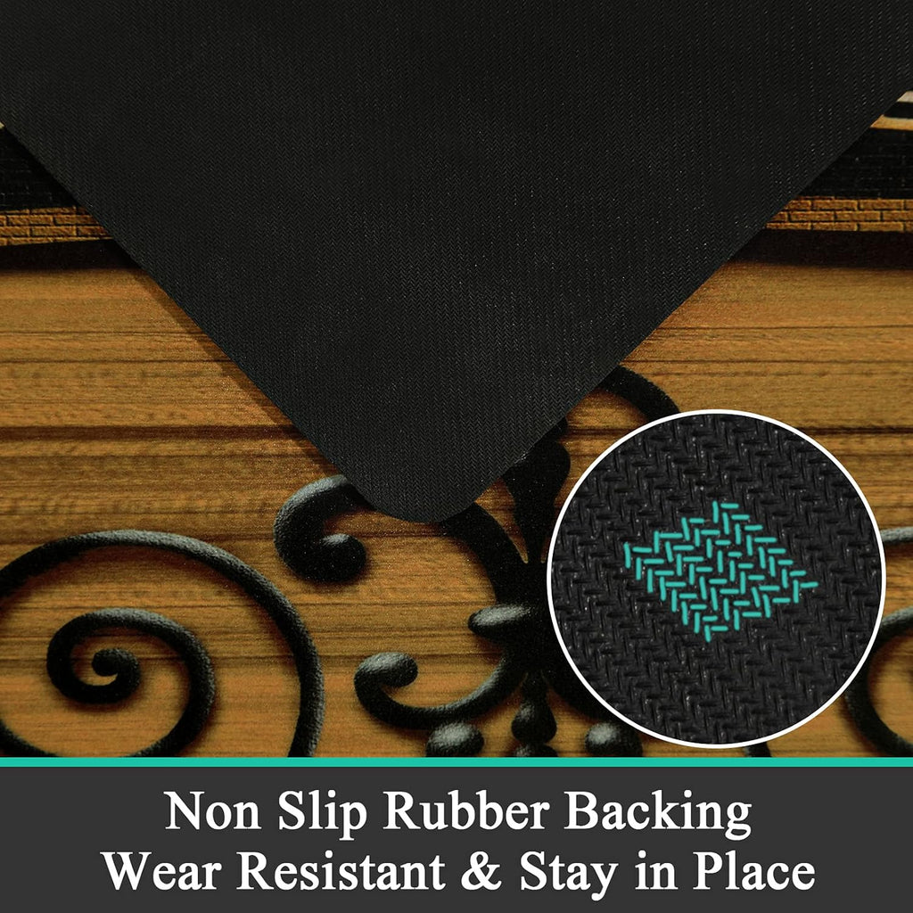 Pauwer Laundry Room Rug Runner 20"x60" Waterproof Rubber Laundry Mat Non Slip Kitchen Mats for Floor Washable Floor Mat Runner Rug for Farmhouse Mudroom Washroom Bathroom Decor
