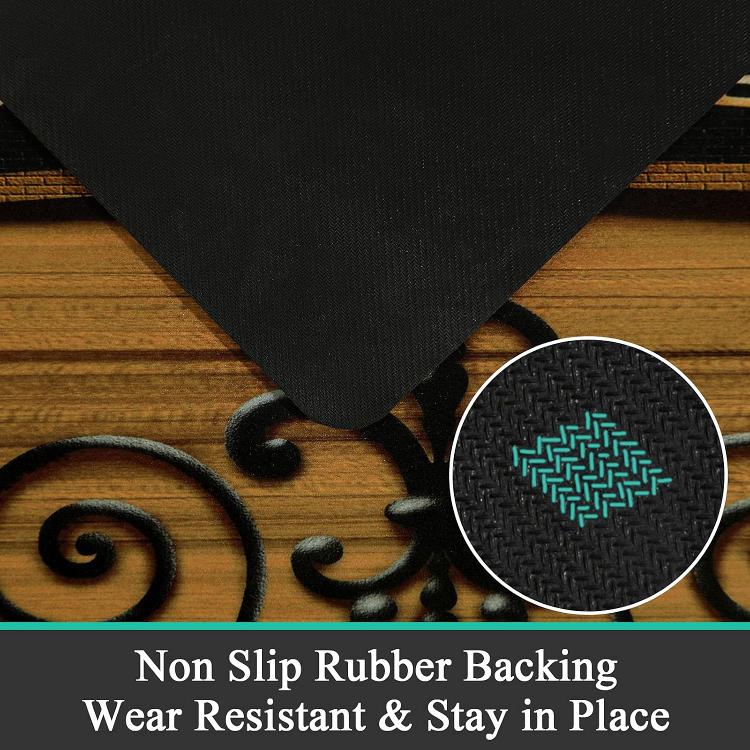 Pauwer Laundry Room Rug Runner 20"x60" Waterproof Rubber Laundry Mat Non Slip Kitchen Mats for Floor Washable Floor Mat Runner Rug for Farmhouse Mudroom Washroom Bathroom Decor