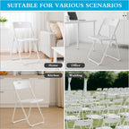 White Plastic Folding Chairs 6 Pack, Lightweight Foldable Chair with 350lbs Capacity, Metal Frame Easy to Fold & Store, Commercial Chairs for Parties Office Wedding Dinning Events