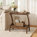 Solid Wood End Table with Storage Shelf, Small Accent Table for Living Room, Bedroom, or Office, Easy Assembly, Compact Side Table for Tight Spaces