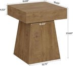 Tribesigns Small End Table, Rustic Square Side Table with Wide Base, Farmhouse Small Nightstand Beside Bed, Next to Armchair, for Living Room, Light Brown