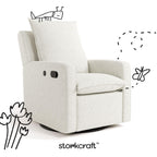 Storkcraft Timeless Recliner Glider with USB Charging Port (Ivory Boucle) - Ultimate Nursery Rocking Chair, Baby Glider Chair for Nursery, 360° Swivel Recliner, Plush Upholstery