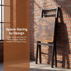 Bluecat Folding Dining Chairs 4 Pack, Industrial Foldable Dining Chair Set, Vintage Stackable Metal Frame Chairs with Wood Seat for Home Kitchen Dining Room Living Room