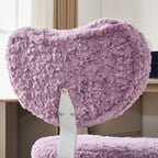 Meditation Chair Plus, Cross Legged Chair with Wheels, Adjustable Height, ADHD Kneeling Seat Criss Cross Desk Chairs with Adjustable Stool, Flexible Design for Fidgety Sitters, Violet Faux Fur