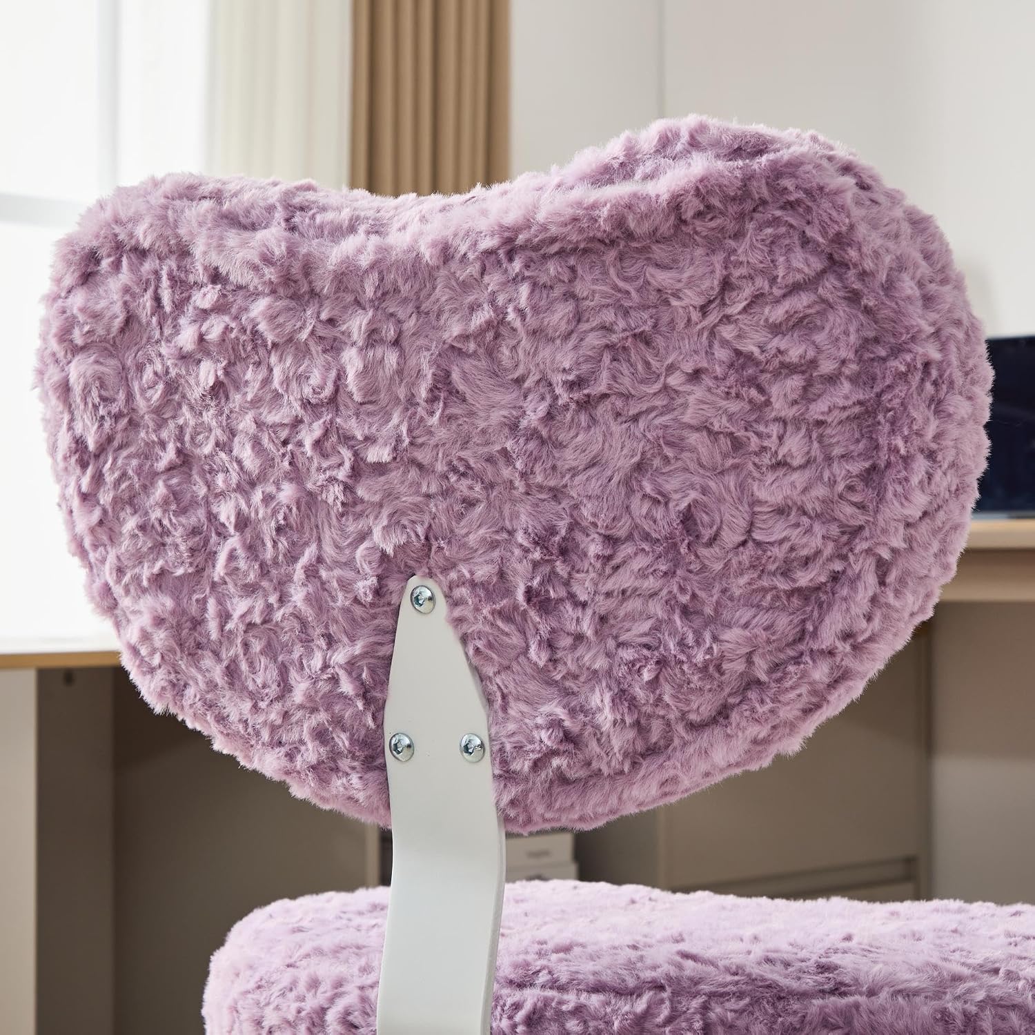 Meditation Chair Plus, Cross Legged Chair with Wheels, Adjustable Height, ADHD Kneeling Seat Criss Cross Desk Chairs with Adjustable Stool, Flexible Design for Fidgety Sitters, Violet Faux Fur