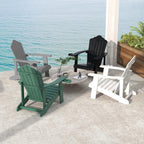 ORALNER Outdoor Adirondack Chair with Cup Holder, Plastic Resin Outdoor Deck Chair, 380 LBS Capacity, for Patio, Backyard, Porch, Balcony, Poolside, Garden, Lawn, Firepit (4, Gray)