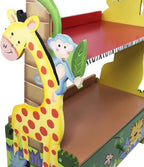 Fantasy Fields Sunny Safari Kids Wooden Bookshelf with Storage Drawers, Multicolor