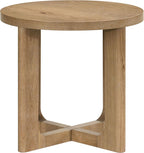Coaster Home Furnishings - Kessler - Wood - End Table with Circular Surface, Cross Bracing, and Thick Top - Living Room - 23.5-Inch - Light Oak - 735987